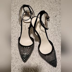Black heels with Rhinestones